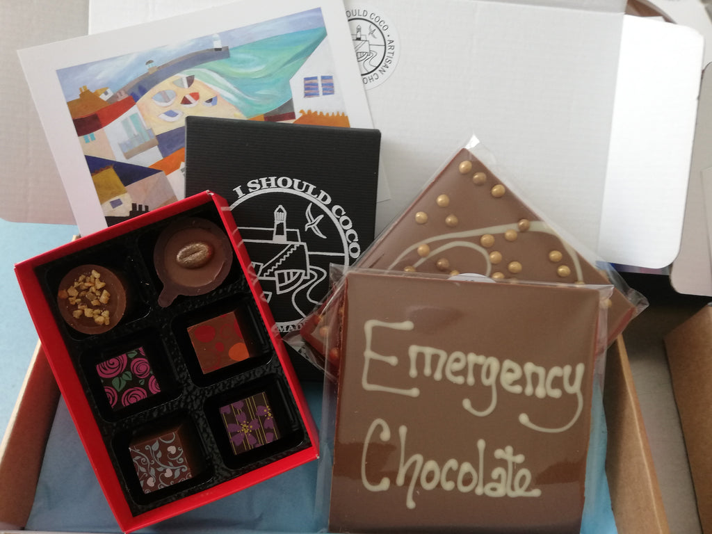 EMERGENCY chocolate red cross parcel